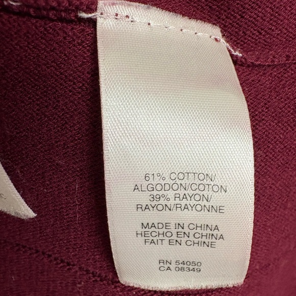 Jones New York Burgundy Ribbed Sweater Midi Dress size Medium - Picture 5 of 6